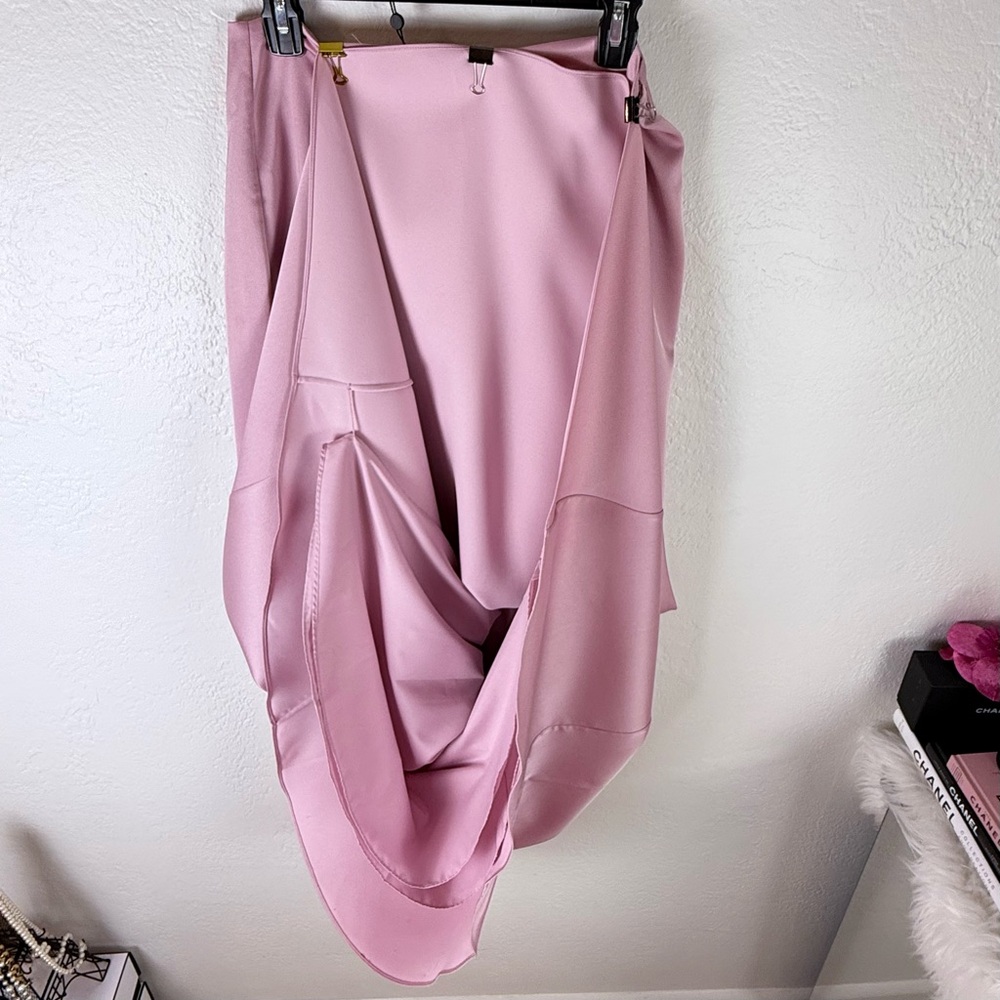 NWT Halston Astin Satin High-Low Maxi Skirt Dusty Rose Size‎ 8 - Picture 13 of 16